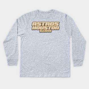 Houston Astros / Old Style Vintage Kids Long Sleeve T-Shirt